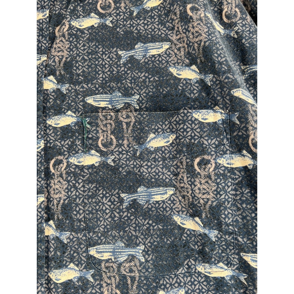 Fishermancore Mens 2XL Fish Print Cotton Short Sleeve Button Down Shirt - Picture 3 of 10